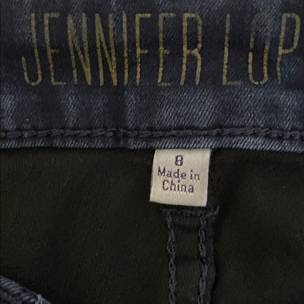 Jennifer Lopez Navy  Skinny Ankle Pants with Gold Zippers - Picture 7 of 7